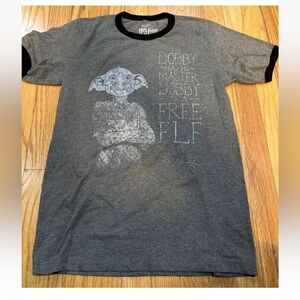 Unisex Harry Potter Dobby Has No Master Tee Shirt Gray Size M Universal Studios